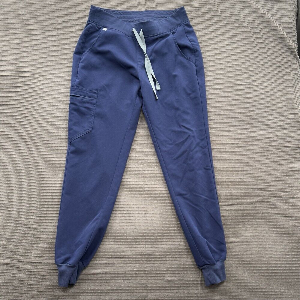 Figs Scrub Pants Women Small Blue Polyester Nursing Hospital Medical Comfort.